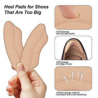 Fersenpolster für zu große Schuhe – Ferseneinlagen für Damen, Fersenhalter, Fersenschutz, Polster gegen Blasen und lockere Schuhe, Schaumstoff, Rosabraun, 4 Paare