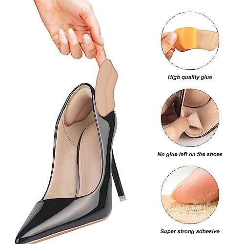 Fersenpolster für zu große Schuhe – Ferseneinlagen für Damen, Fersenhalter, Fersenschutz, Polster gegen Blasen und lockere Schuhe, Schaumstoff, Rosabraun, 4 Paare