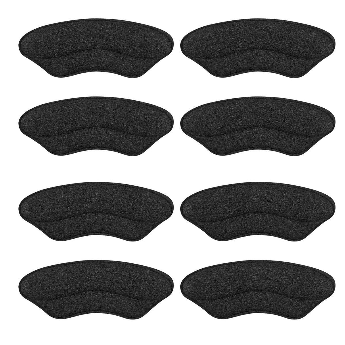 Fersenpolster für zu große Schuhe – Fersenkissen für Damen, Fersengriffe, Fersenschutz, Blasenschutz, Schuheinlagen (Schaumstoff Schwarz 4 Paare)