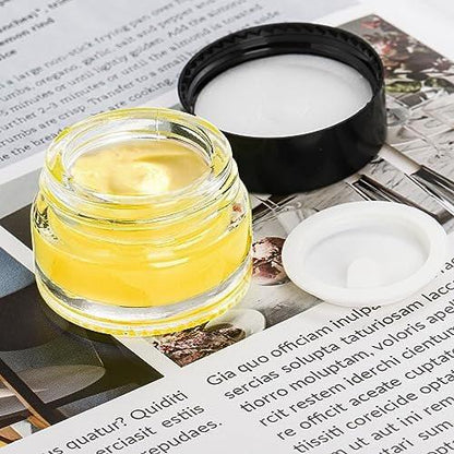 Coloch 90er-Pack 5 ml Glasprobenbehälter mit schwarzem Deckel, Mini-Glaskosmetikgläser mit Inneneinsatz, nachfüllbare kleine Glasgläser für Kosmetik, Lotion, Creme, Proben, Wachs, Hautpflege, Reisen