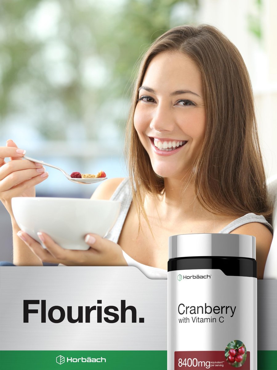 Horbäach Cranberry Kapseln für Frauen und Männer | 200 Weichkapseln | Extrakt mit Vitamin C | Non-GMO, Glutenfrei