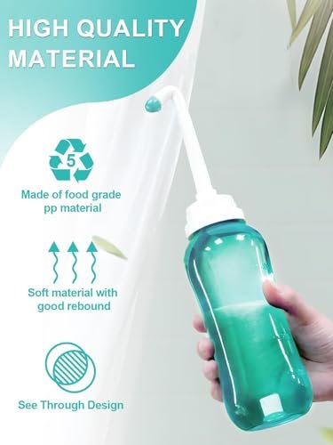 Peri Flasche für die Zeit nach der Geburt - Tragbares Bidet für die Intimhygiene, Perinealpflege, Quetschflasche für die persönliche Hygiene, 2 Aufsätze für die Reinigung von Mutter und Baby, 500 ml (Grün)
