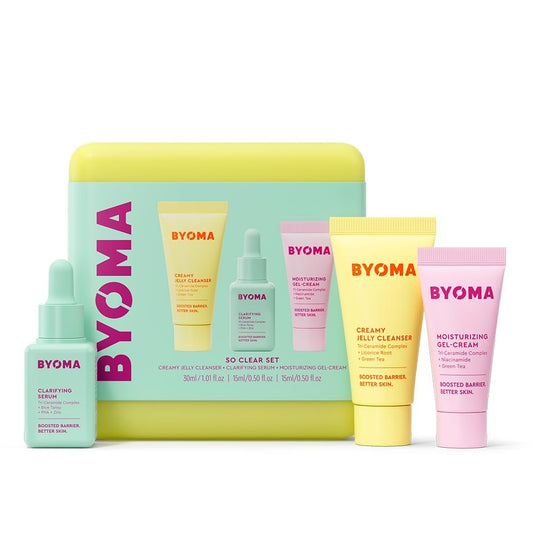 BYOMA So Clear Set – Barrier-Repair-Set für zu Akne neigende Haut: Reiniger, Serum & Feuchtigkeitscreme