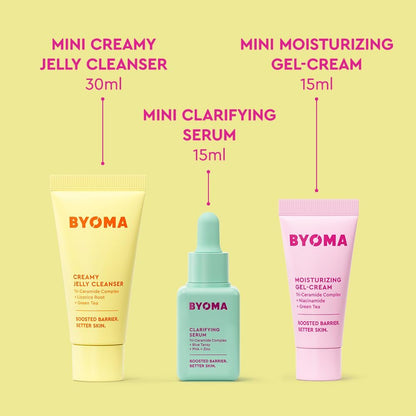 BYOMA So Clear Set – Barrier-Repair-Set für zu Akne neigende Haut: Reiniger, Serum & Feuchtigkeitscreme