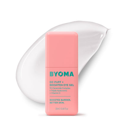 BYOMA De-Puff + Brighten Augengel – Leichte Gel-Augencreme gegen Augenringe, Schwellungen & Falten mit Hyaluronsäure & Vitamin C – Barrier Repair Hautpflege – 20 ml