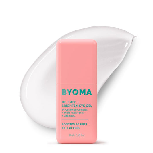 BYOMA De-Puff + Brighten Augengel – Leichte Gel-Augencreme gegen Augenringe, Schwellungen & Falten mit Hyaluronsäure & Vitamin C – Barrier Repair Hautpflege – 20 ml
