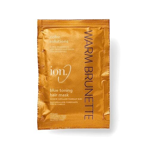 Ion Brunette Blue Tönungsmaske – Anti-Messing, korrigiert und neutralisiert orangefarbene Untertöne, ultra-pigmentiert, 1 Unze