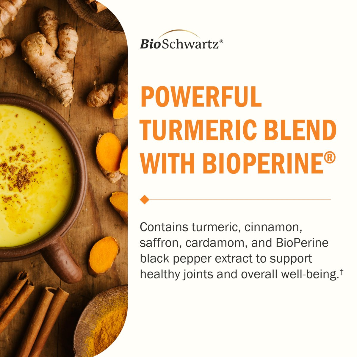 Kurkuma Kapseln mit Safran, Zimt und Kardamom plus BioPerin Schwarzer Pfeffer Extrakt für optimale Aufnahme – Natürliches Curcumin Gelenkunterstützung Supplement für Frauen und Männer, 60 Kapseln