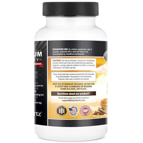 Kurkuma Kapseln mit Safran, Zimt und Kardamom plus BioPerin Schwarzer Pfeffer Extrakt für optimale Aufnahme – Natürliches Curcumin Gelenkunterstützung Supplement für Frauen und Männer, 60 Kapseln