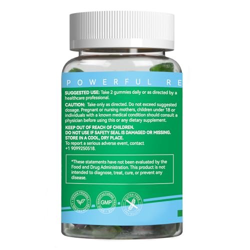 Zuckerfreie Chlorophyll Gummis mit Vitamin B12 & Zink – Natürlicher Deodorant*, Gesunde Haut & Körperentgiftung*, Immun- & Verdauungsunterstützung – 60 Stück