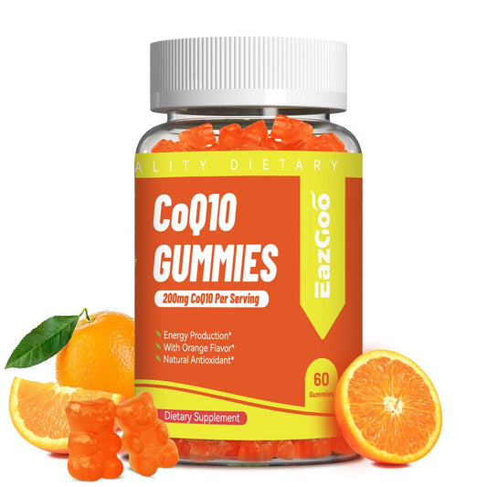 EAZGOO CoQ10 Gummies 200mg – Vegane Nahrungsergänzung für Energieproduktion, Non-GMO, Glutenfrei (60 Gummis)