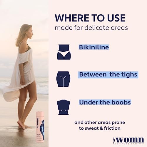 womn Intimate Comfort Dry & Fresh Powder – Talkumfreies Körperpuder für empfindliche Haut, natürlicher Feuchtigkeitsschutz & Anti-Scheuerschutz mit beruhigendem Hafer, 100 g