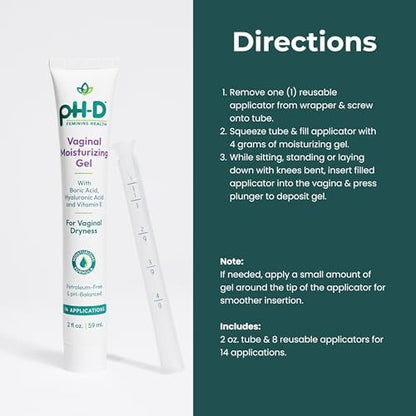 pH-D Feminine Health Support Borsäure-Feuchtigkeitsgel für die Vagina mit Hyaluronsäure und Vitamin E – 14 Anwendungen, Frauen geführt, parabenfrei, pH-ausgeglichen, vegan, hergestellt in den USA