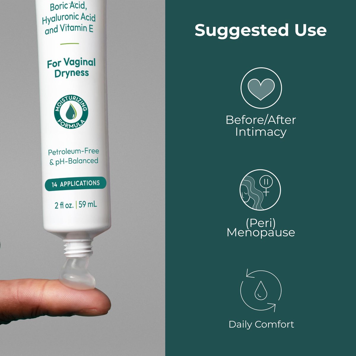 pH-D Feminine Health Support Borsäure-Feuchtigkeitsgel für die Vagina mit Hyaluronsäure und Vitamin E – 14 Anwendungen, Frauen geführt, parabenfrei, pH-ausgeglichen, vegan, hergestellt in den USA