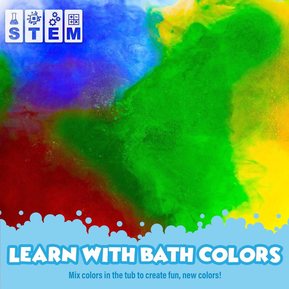Tub Works® Bath Color Fizzies®, 150 Stück, 3er-Pack | Ungiftig & Duftfrei | Farbbad-Tropfen für bunte Badeerlebnisse | Badetabletten in 7 Farben für Abwechslung | Badebomben für Kinderbad