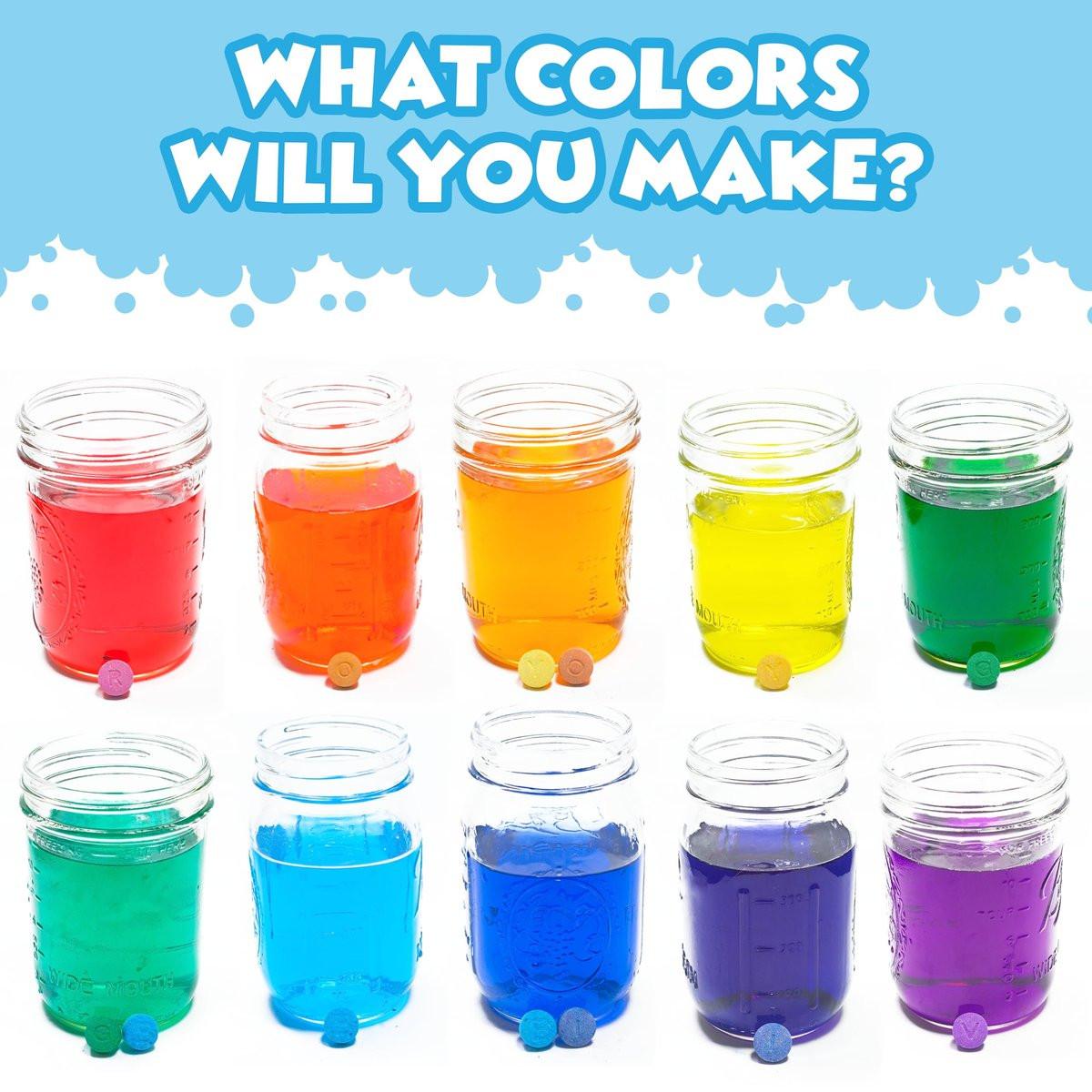 Tub Works® Bath Color Fizzies®, 150 Stück, 3er-Pack | Ungiftig & Duftfrei | Farbbad-Tropfen für bunte Badeerlebnisse | Badetabletten in 7 Farben für Abwechslung | Badebomben für Kinderbad