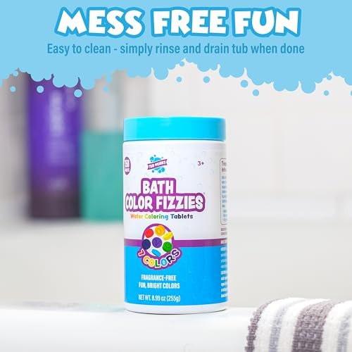 Tub Works® Bath Color Fizzies®, 150 Stück, 3er-Pack | Ungiftig & Duftfrei | Farbbad-Tropfen für bunte Badeerlebnisse | Badetabletten in 7 Farben für Abwechslung | Badebomben für Kinderbad