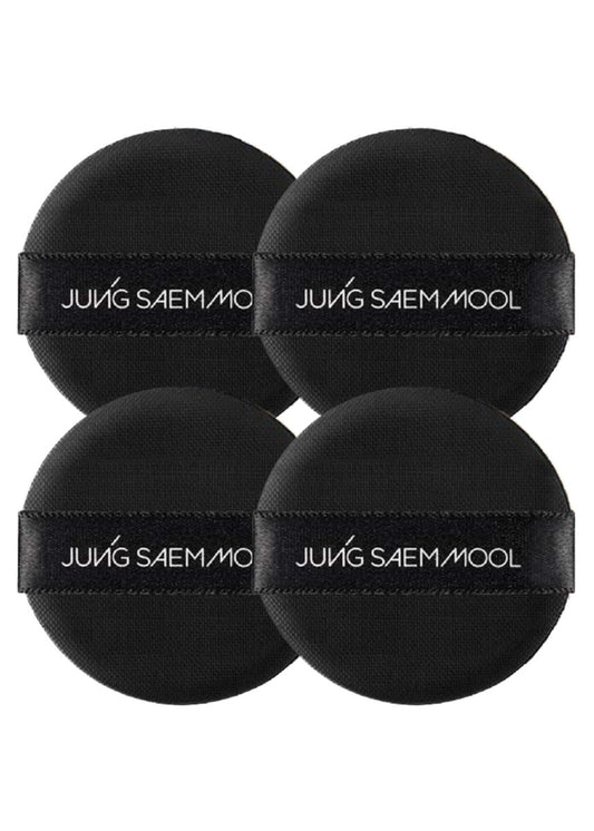 JUNG SAEM MOOL Cushion Puff (4 Stück) – Natürlicher Abdeckpuder-Schwamm für gleichmäßiges Auftragen, runde Form 5,3 cm