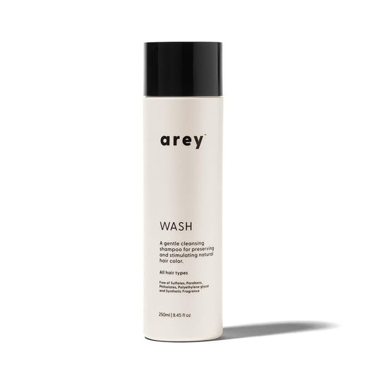 Arey Wash Shampoo | Verzögerung & Reduzierung von grauem Haar | Vegane, glutenfreie & tierversuchsfreie Formel (250 ml, 30 Anwendungen)