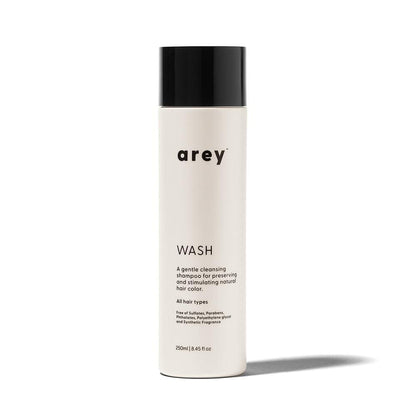 Arey Wash Shampoo | Verzögerung & Reduzierung von grauem Haar | Vegane, glutenfreie & tierversuchsfreie Formel (250 ml, 30 Anwendungen)