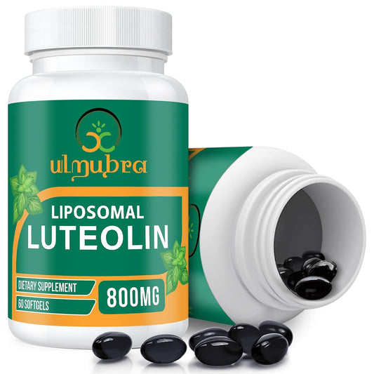 Ulmubra 800 mg Liposomales Luteolin Supplement – Maximale Absorption, Hochwertiges Antioxidans für Gehirn und allgemeines Wohlbefinden, 60 Softgels – 30-Tage-Vorrat
