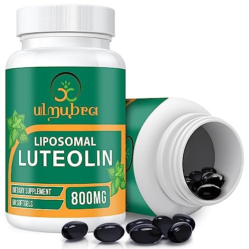Ulmubra 800 mg Liposomales Luteolin Supplement – Maximale Absorption, Hochwertiges Antioxidans für Gehirn und allgemeines Wohlbefinden, 60 Softgels – 30-Tage-Vorrat
