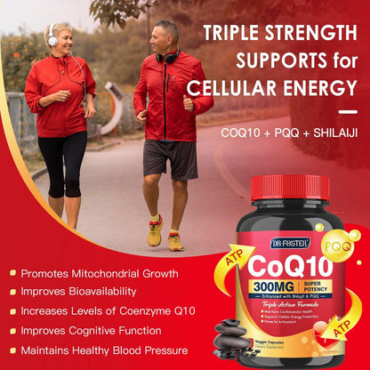 Quinovit CoQ10 300 mg mit PQQ & Shilajit – Starkes Antioxidans für Herz- & Gehirngesundheit und Energieproduktion – Hochabsorbierend mit Bioperin Coenzym Q10 – 120 Kapseln