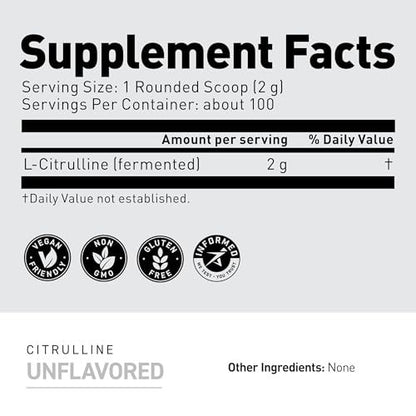 Kaged L-Citrullin Pulver | Ungeschmackt | Verbesserte Pumpen | Steigerung der Muskelvaskularität | Stickstoffmonoxid-Booster | Nahrungsergänzungsmittel für Männer & Frauen | 100 Portionen