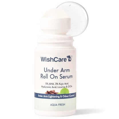 WishCare Underarm Roll On Serum – Alkoholfreies Deo für Frauen & Männer mit langanhaltendem Aqua Duft, 50 ml