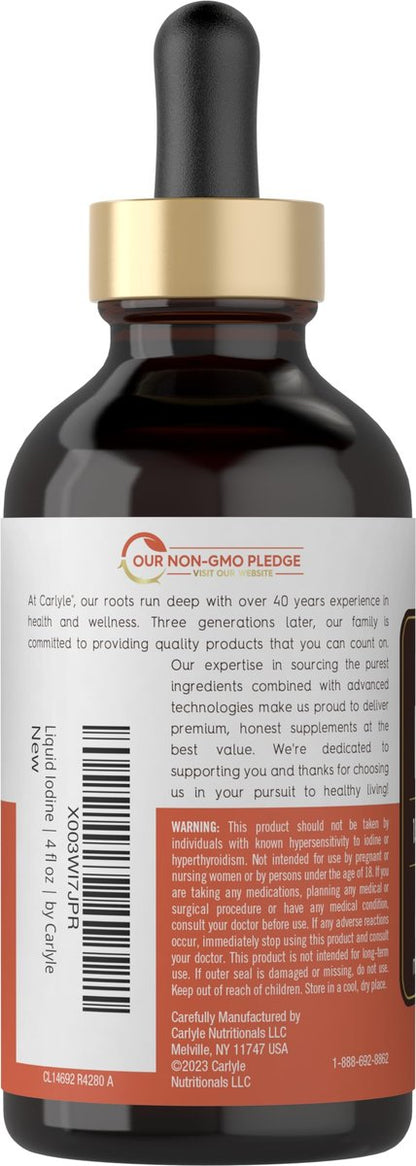 Carlyle Jod-Tropfen flüssig 118 ml | 150 mcg | Jod & Kaliumjodid Nahrungsergänzung | Vegane Flüssigtinktur | Non-GMO, Glutenfrei