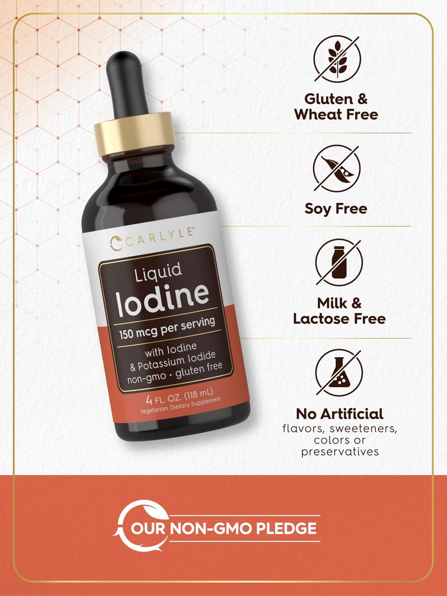 Carlyle Jod-Tropfen flüssig 118 ml | 150 mcg | Jod & Kaliumjodid Nahrungsergänzung | Vegane Flüssigtinktur | Non-GMO, Glutenfrei