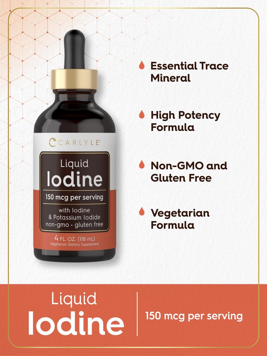 Carlyle Jod-Tropfen flüssig 118 ml | 150 mcg | Jod & Kaliumjodid Nahrungsergänzung | Vegane Flüssigtinktur | Non-GMO, Glutenfrei