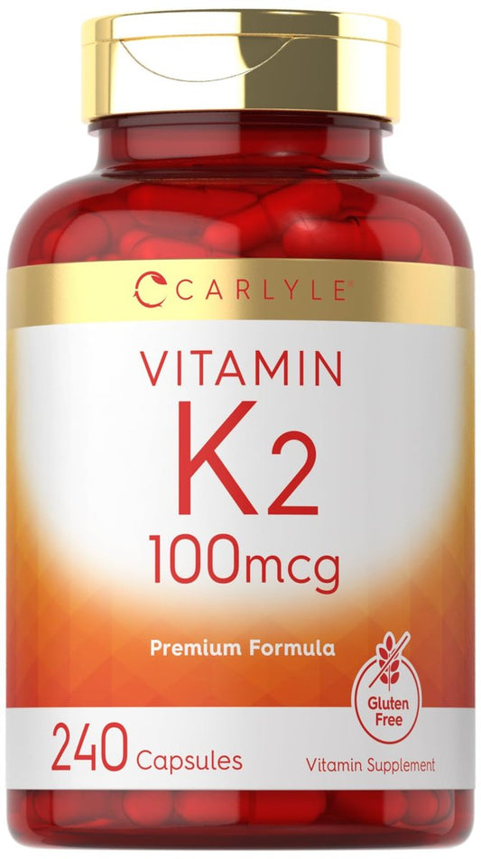 Carlyle Vitamin K2 Supplement 100 mcg | K2 MK-4 | 240 Kapseln | Non-GMO & Glutenfrei