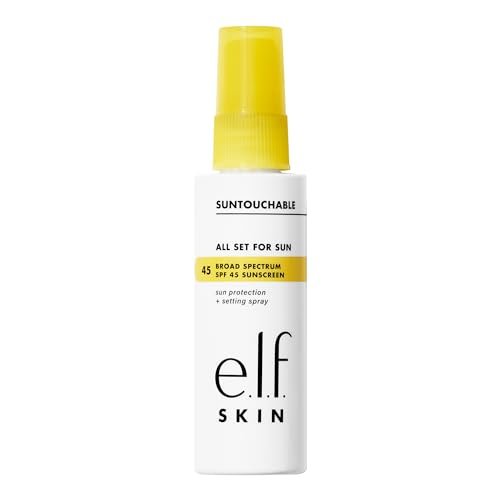 e.l.f. SKIN All Set For Sun SPF 45 Setting Spray – Klärender Make-up Fixierspray mit Sonnenschutz, 60 ml