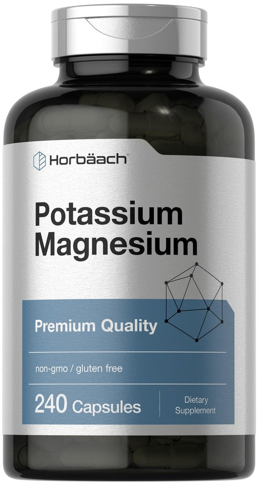 Horbäach Kalium-Magnesium Komplex | 240 Kapseln | Premium Qualität | Non-GMO & Glutenfrei
