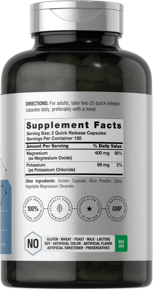 Horbäach Kalium-Magnesium Komplex | 240 Kapseln | Premium Qualität | Non-GMO & Glutenfrei