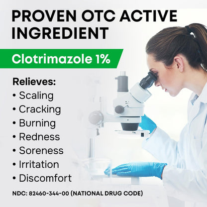 SimplyVital 1% Clotrimazol Antimykotische Creme - Behandelt Fußpilz, Juckreiz, Ringelflechte - Anti-Pilz-Creme für die Haut, 2 Unzen