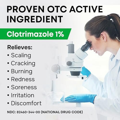SimplyVital 1% Clotrimazol Antimykotische Creme - Behandelt Fußpilz, Juckreiz, Ringelflechte - Anti-Pilz-Creme für die Haut, 2 Unzen