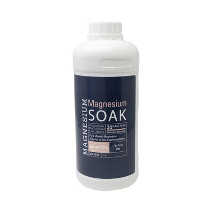 Magnesium Soak – 100% reines Zechstein Transdermales Magnesiumöl Badesalz für Entspannung, Hautgesundheit und Wohlbefinden – Magnesium Fußbad und Badesalz – 946 ml