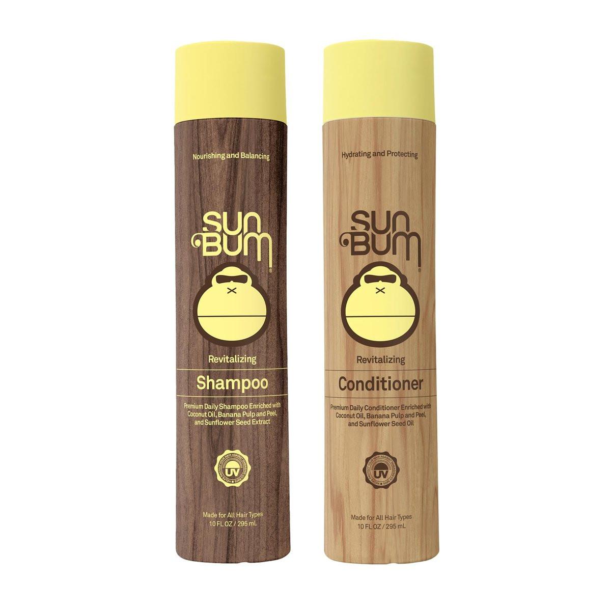 Sun Bum Revitalisierendes Shampoo & Conditioner Set – Feuchtigkeitsspendend, Pflegend & Glanzverstärkend – Vegan & Tierversuchsfrei – 2 x 296 ml
