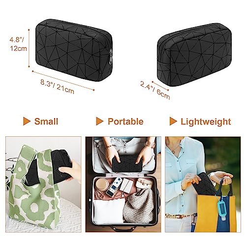 Likesing Damen Perioden-Tasche aus Leder, Aufbewahrungstasche für Damenbinden, tragbare Menstruationsbinden-Tasche, kleine Make-up-Tasche (Schwarz)