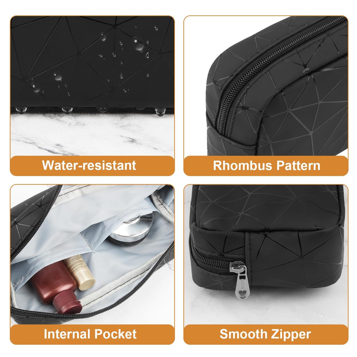 Likesing Damen Perioden-Tasche aus Leder, Aufbewahrungstasche für Damenbinden, tragbare Menstruationsbinden-Tasche, kleine Make-up-Tasche (Schwarz)