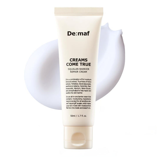 Creams Come True Squalane Barrier Repair Cream | Koreanische Gesichtsfeuchtigkeitscreme mit Squalanöl, Ceramiden & Panthenol | K Beauty Hautpflege für Glas-Haut (50 ml)