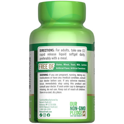 Nature's Truth Zink 50 mg mit Vitamin C – 200 flüssige Softgels, Nicht-GVO & Glutenfrei