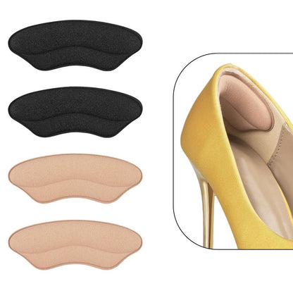 Fersenpolster Einlegesohlen für zu große Schuhe – 4 Paar (H Hellaprikot+Schwarz)