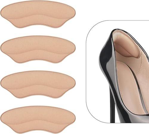 Fersenpolster Einlegesohlen für lose Schuhe, Fersenkissen für zu große Schuhe Damen Herren, verbesserte Passform und Komfort, stoppt Fersenrutschen und Blasen (4 Paare) (H Hellaprikot)