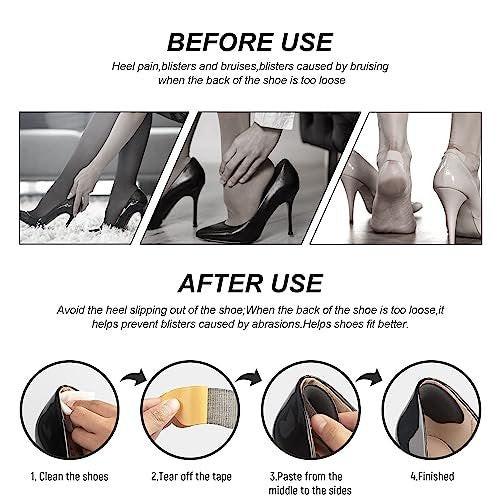 Fersenpolster für zu große Schuhe – Ferseneinlagen für Damen, Fersenhalter, Fersenschutz, Polster gegen Blasen und lockere Schuhe, Schaumstoff, Rosabraun, 4 Paare