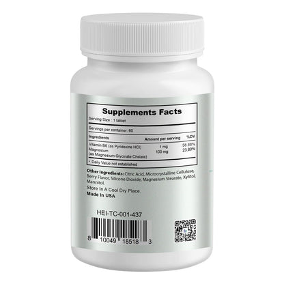 Heivy Kids Beruhigungsergänzung mit Magnesiumglycinat 100 mg & Vitamin B6 – Unterstützt Ruhe & Entspannung, für Kinder ab 4 Jahren, 60 Portionen, vegan, glutenfrei, hergestellt in den USA