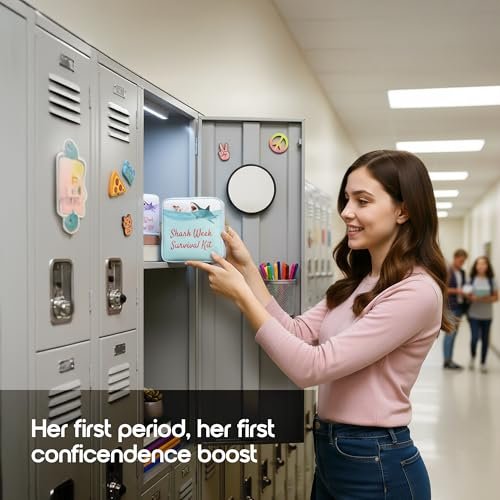 Primo Lines Period Pouch – Kompakte, stilvolle, diskrete Periodentasche für die Schule mit wasserdichtem Innenfutter, passend für Binden & Tampons, süße Binden-Tasche für Teenager, Reisen, Schule, Mädchen Perioden-Set