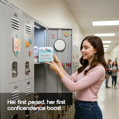 Primo Lines Period Pouch – Kompakte, stilvolle, diskrete Periodentasche für die Schule mit wasserdichtem Innenfutter, passend für Binden & Tampons, süße Binden-Tasche für Teenager, Reisen, Schule, Mädchen Perioden-Set